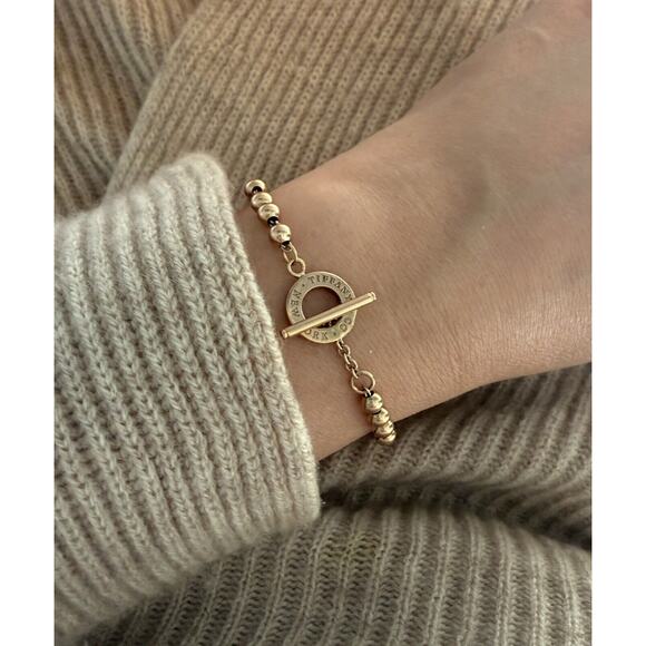 RARE Tiffany & Co. Rubedo Metal Rose Gold Color Ball Bead Toggle Chain Bracelet - Picture 2 of 12